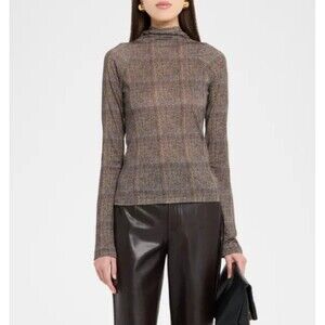 Rag & Bone Size S Shaw Glen Plaid Turtleneck Mock Neck Prince Of Wales Print